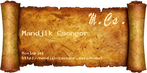 Mandjik Csongor névjegykártya